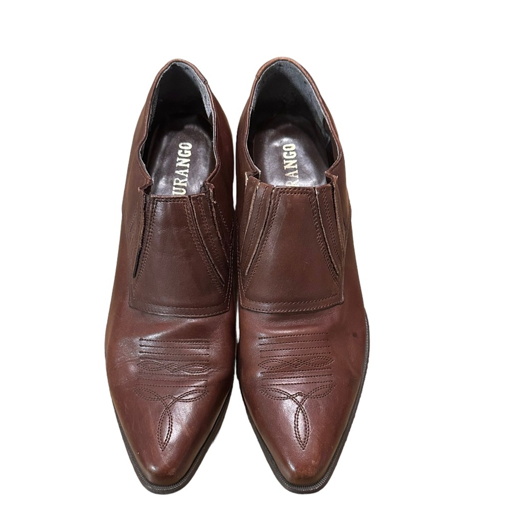 DURANGO Booties Womens Leather Brown Western
Cowboy Shoe 10M Slip on Block Heel